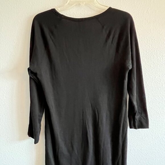 James Perse Raglan Sweatshirt Dress Long Sleeve Size 3 Large Black - Picture 7 of 11